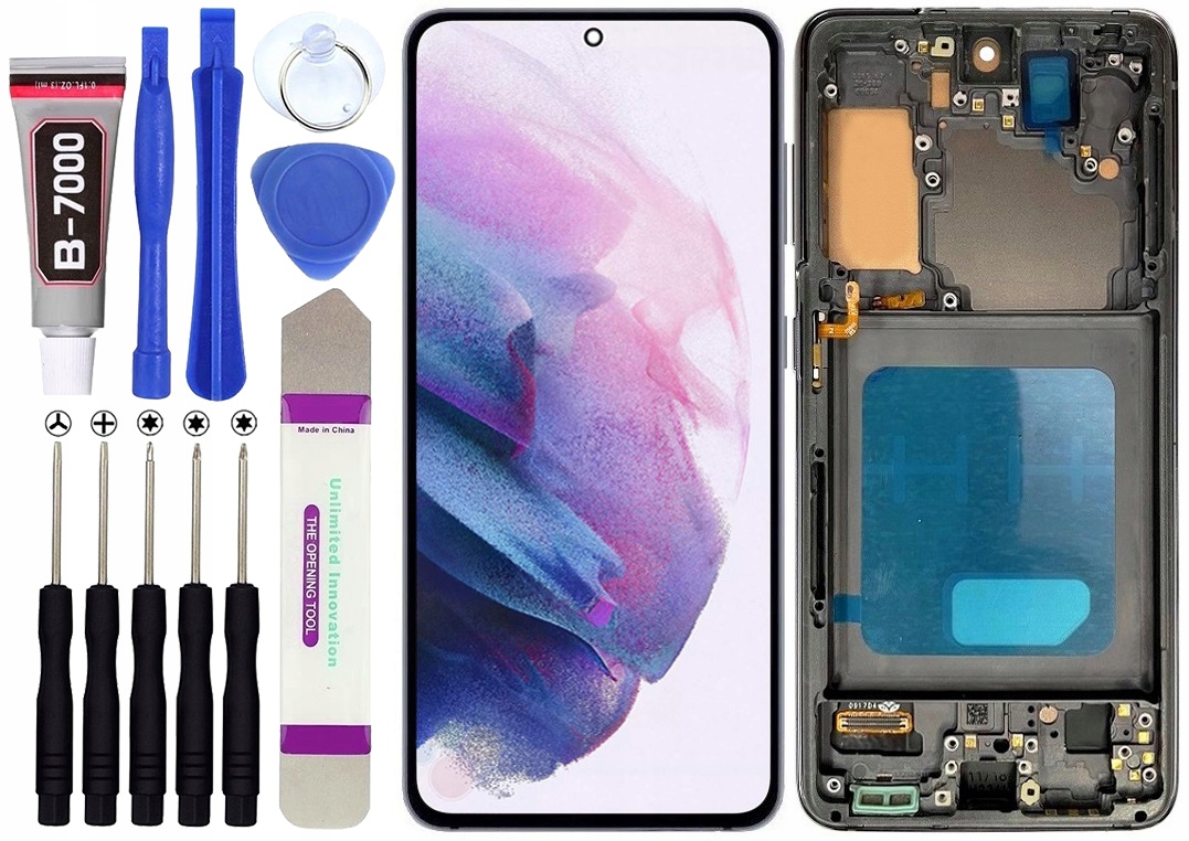 InCell displej pro Samsung Galaxy S21 5G G991 G991B LCD Rámeček Šedý