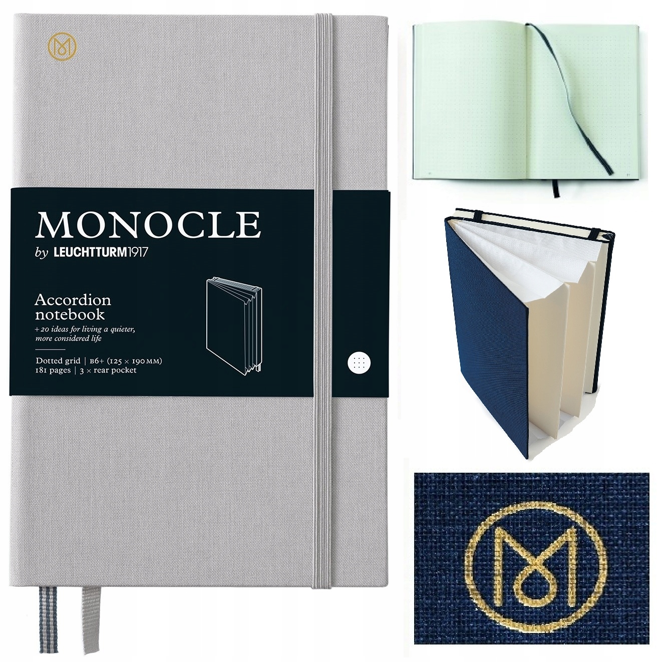 LEUCHTTURM1917 Notatnik Notes z organizerem B6 zeszyt w kropki Monocle