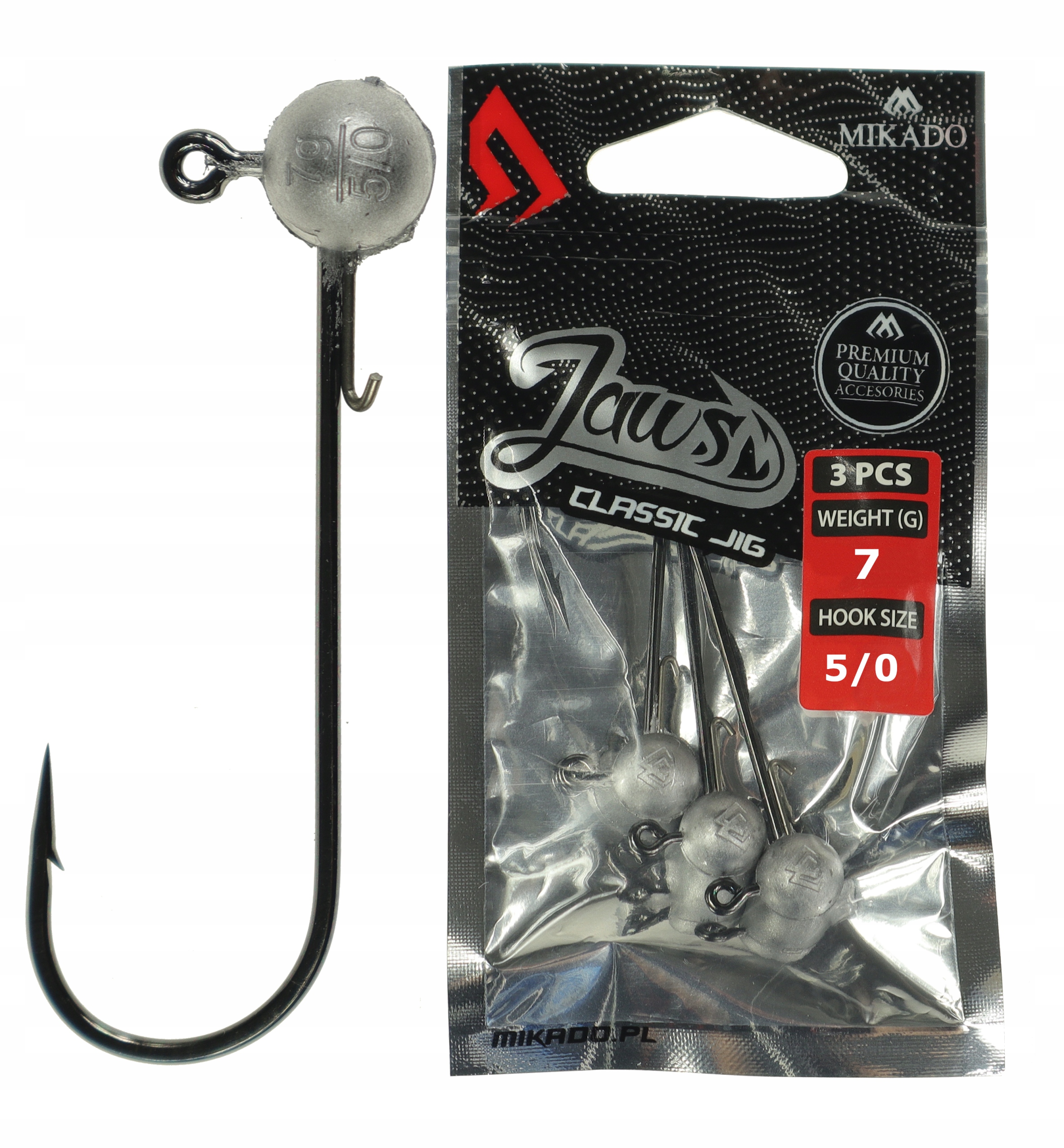

Główki jigowe 7 g kuty hak 5/0 Mikado Jaws 3 szt