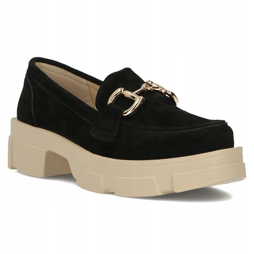 Buty damskie półbuty damskie skórzane Filippo platforma wsuwane r.39