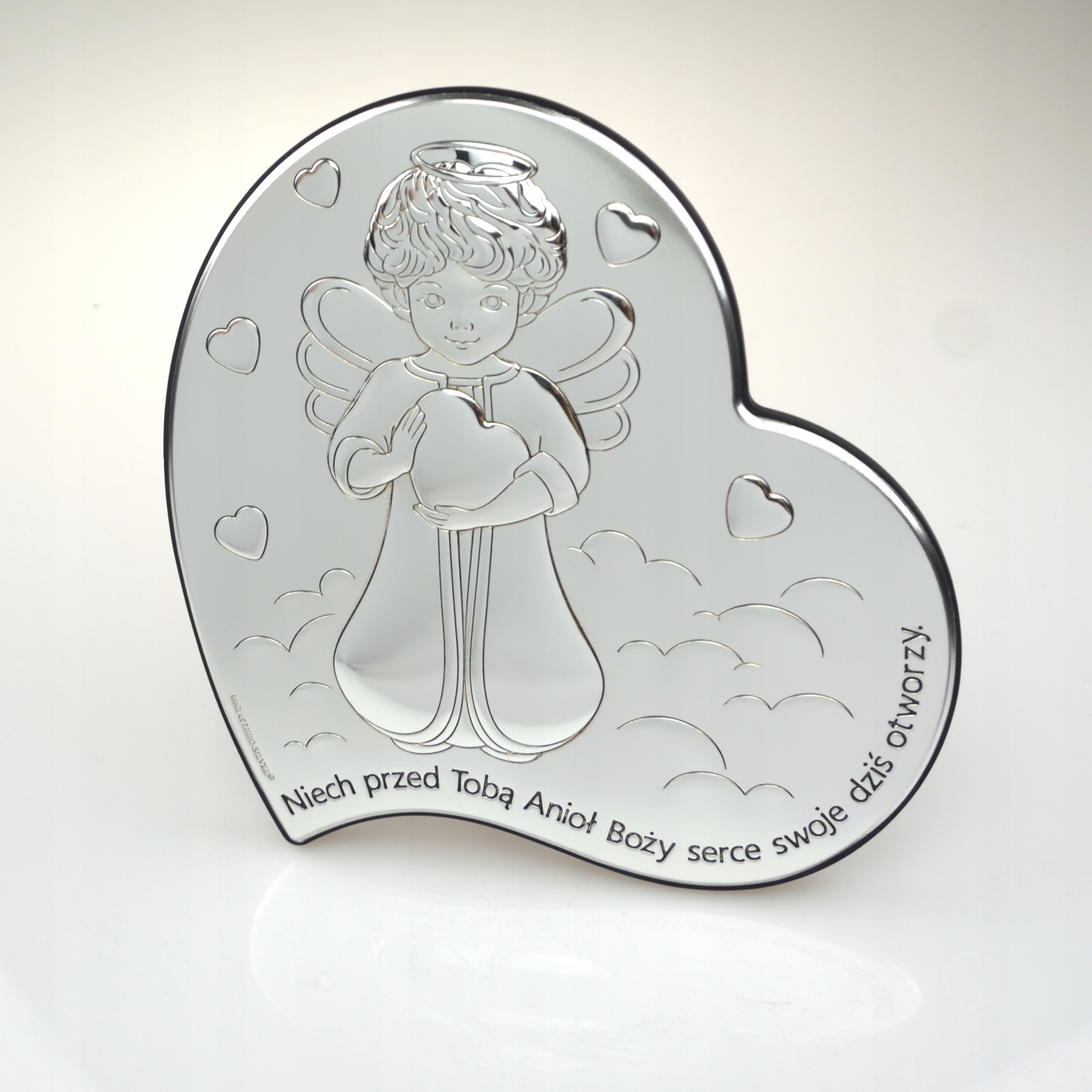 DUŻY SREBRNY OBRAZEK ANIOŁEK PAMIĄTKA CHRZTU URODZINY BIERZMOWANIE PREZENT Rodzaj przedstawienia Anioł