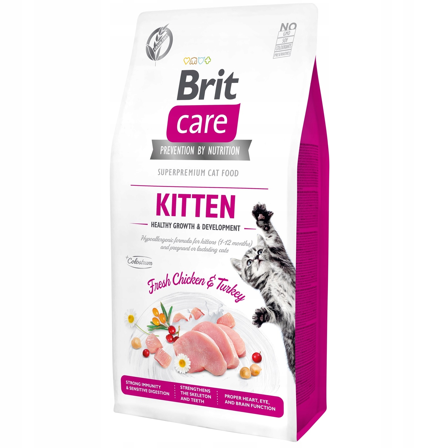 Levně Brit Care Cat Grain Free Kitten Healthy Growth kuřecí krůta 7 kg