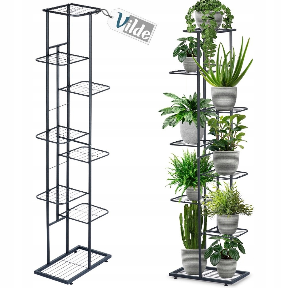Držák Na Květináč Kovový 8-úrovňový, patrový stojan na květináče, rostliny, květiny