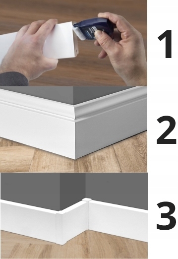 LISTWA MDF STYL SLIM 12x60mm dł. 100cm biała Wysokość 60 mm