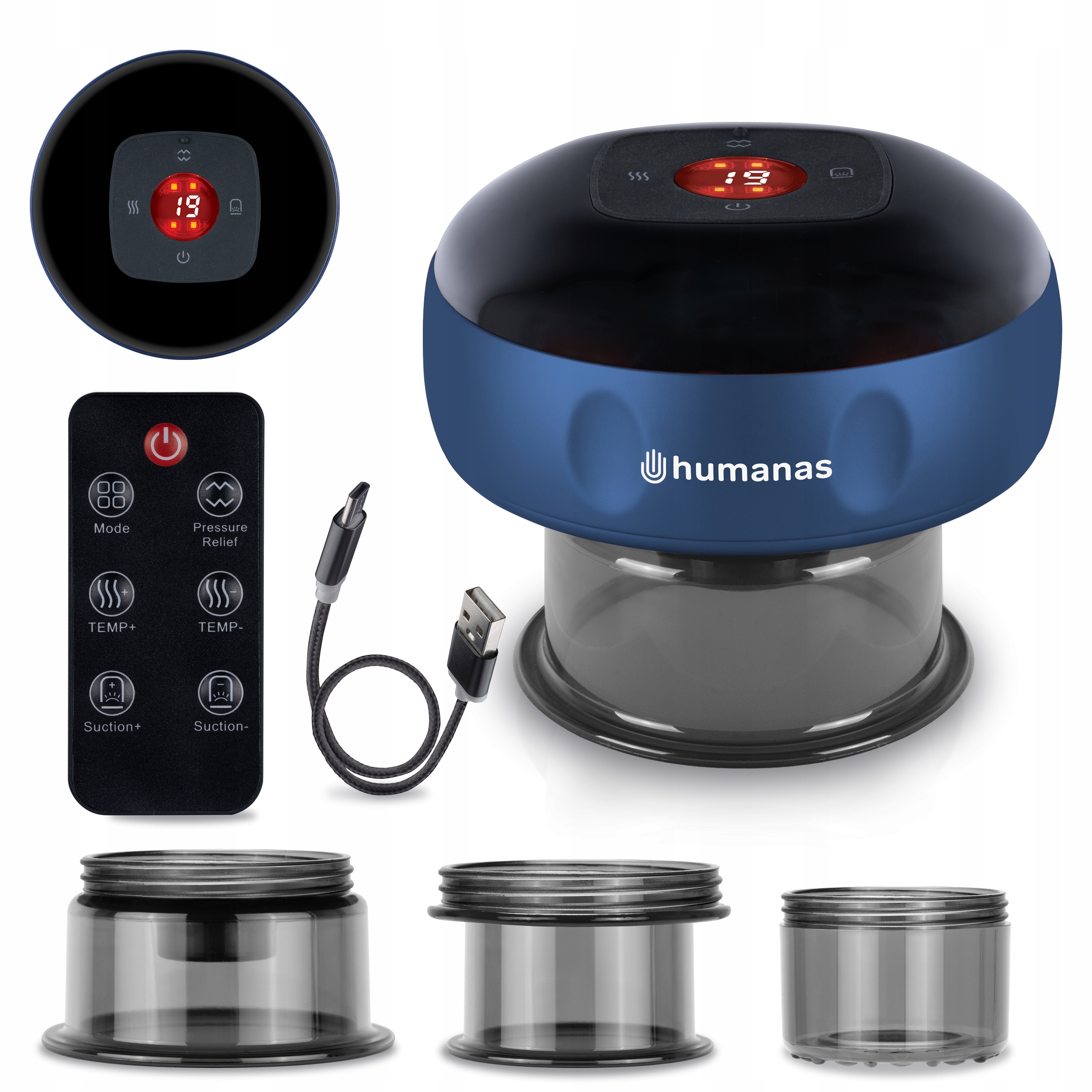 Bańka chińska elektroniczna Humanas BB01 Plus niebieska