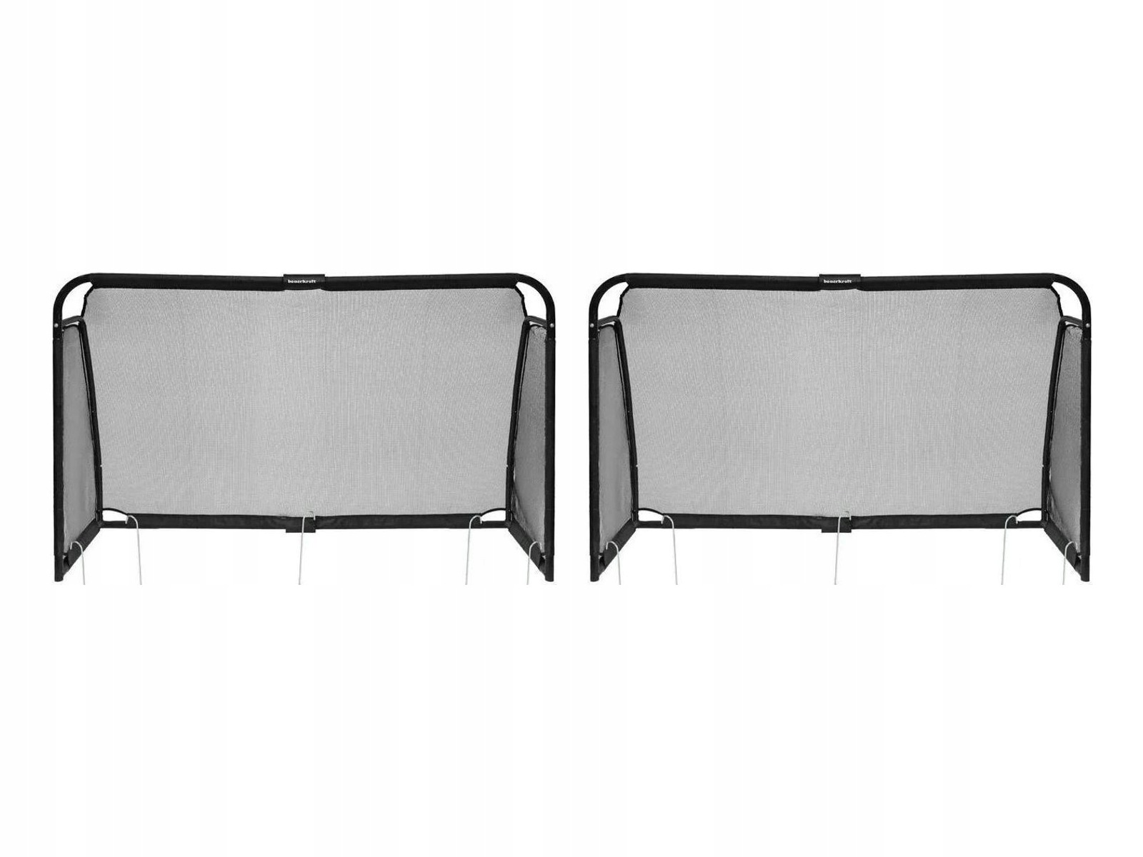 Zestaw 2 bramki piłkarskie 180x120 cm stalowe czarne siatka trening ogród