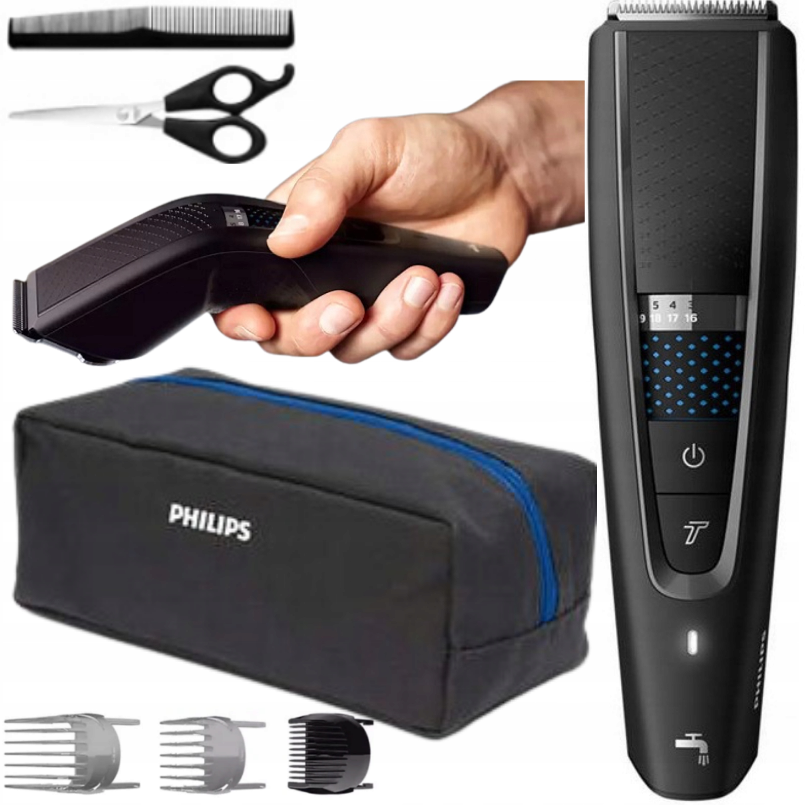 Maszynka Philips Bezprzewodowa do Strzyżenia +etui Golarka Do Stylizacji