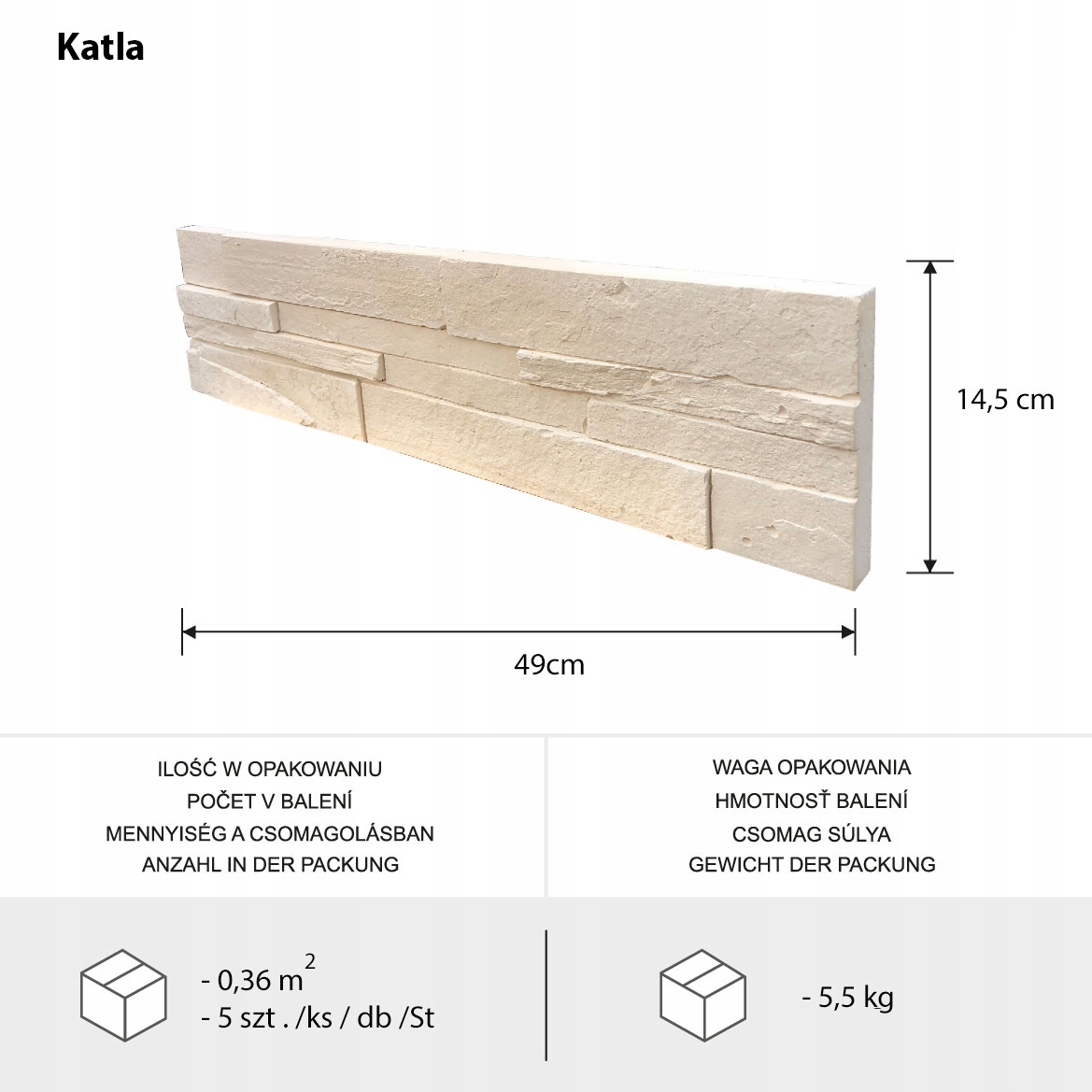 Kamień gipsowy dekoracyjny - Katla Marka inna