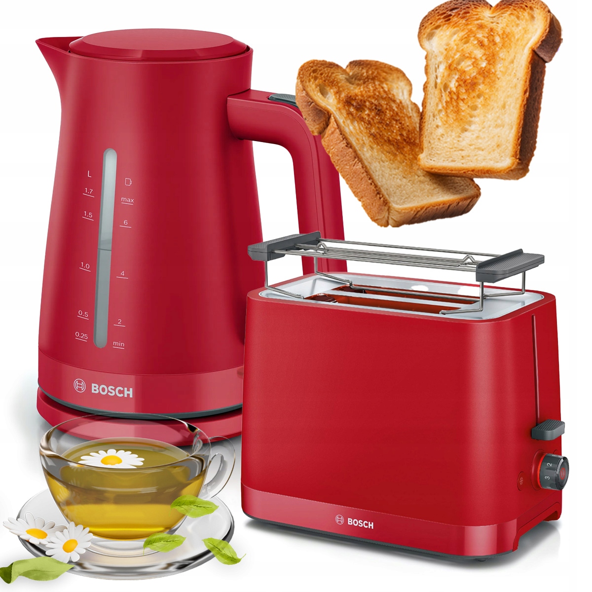 Zestaw Czajnik elektryczny Bosch MyMoment TWK3M124 Toster Bosch Tat 3M124