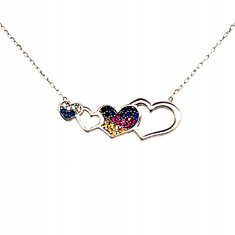 Stříbrný náhrdelník 4 srdce