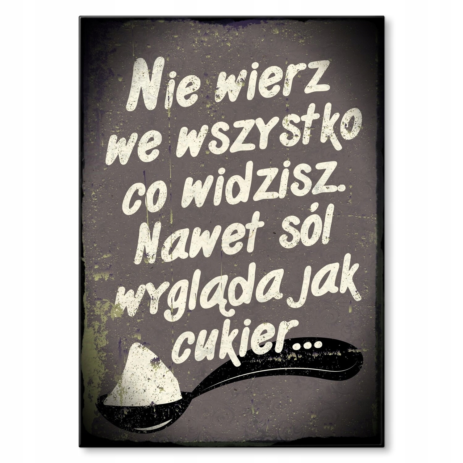 Kovový plakát Nevěřte všemu Dárek 30 x 42 cm