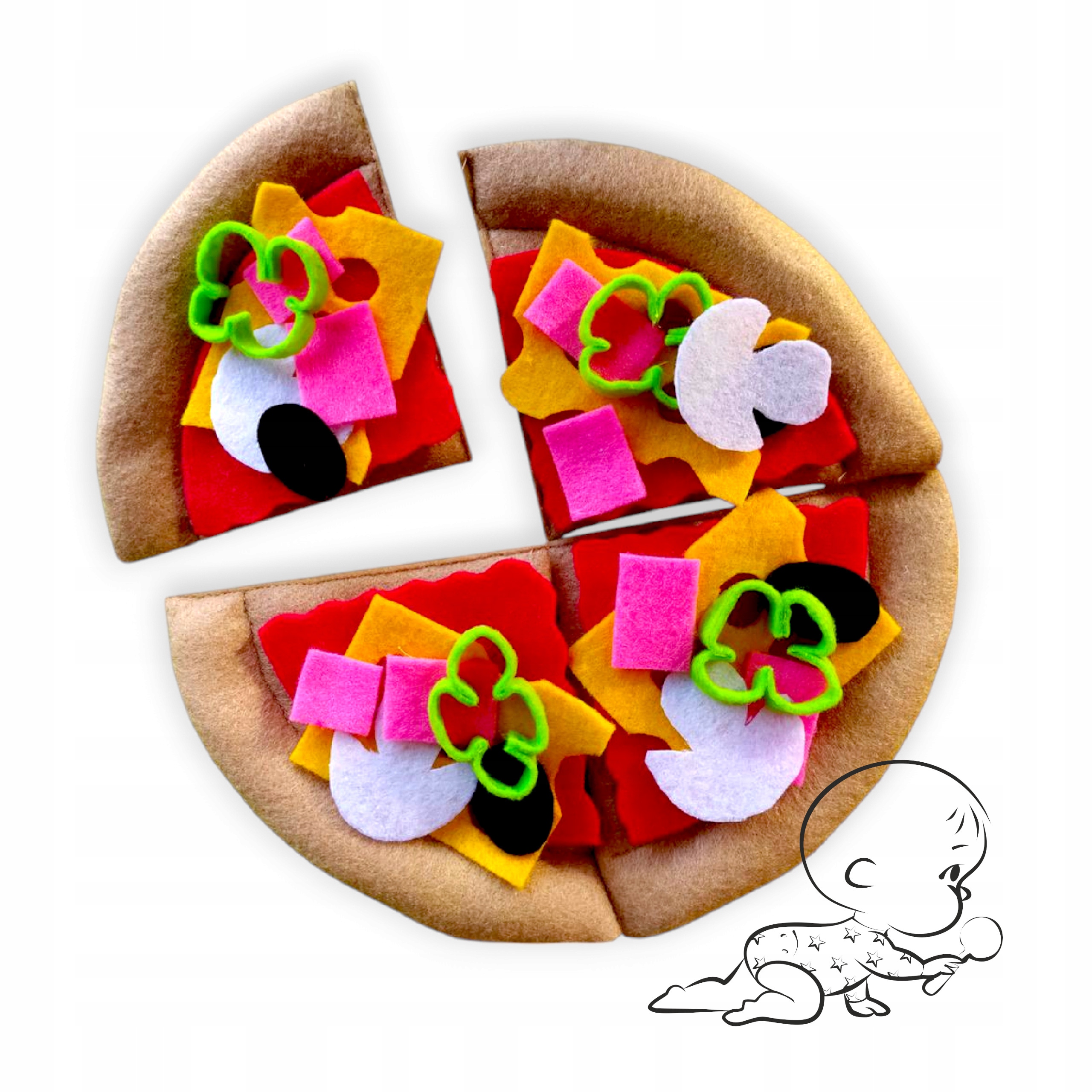 Pizza jídlo z plsti, hračka