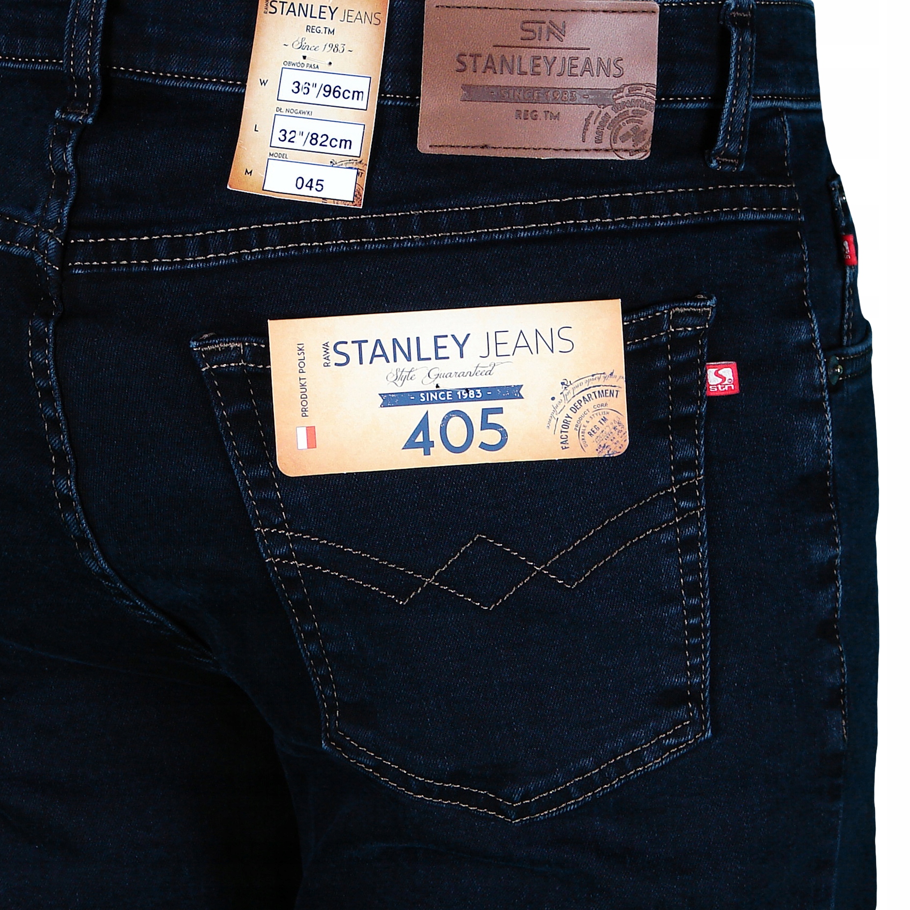 SPODNIE MĘSKIE STANLEY 405/045 W31 L32 W84cm Fason proste