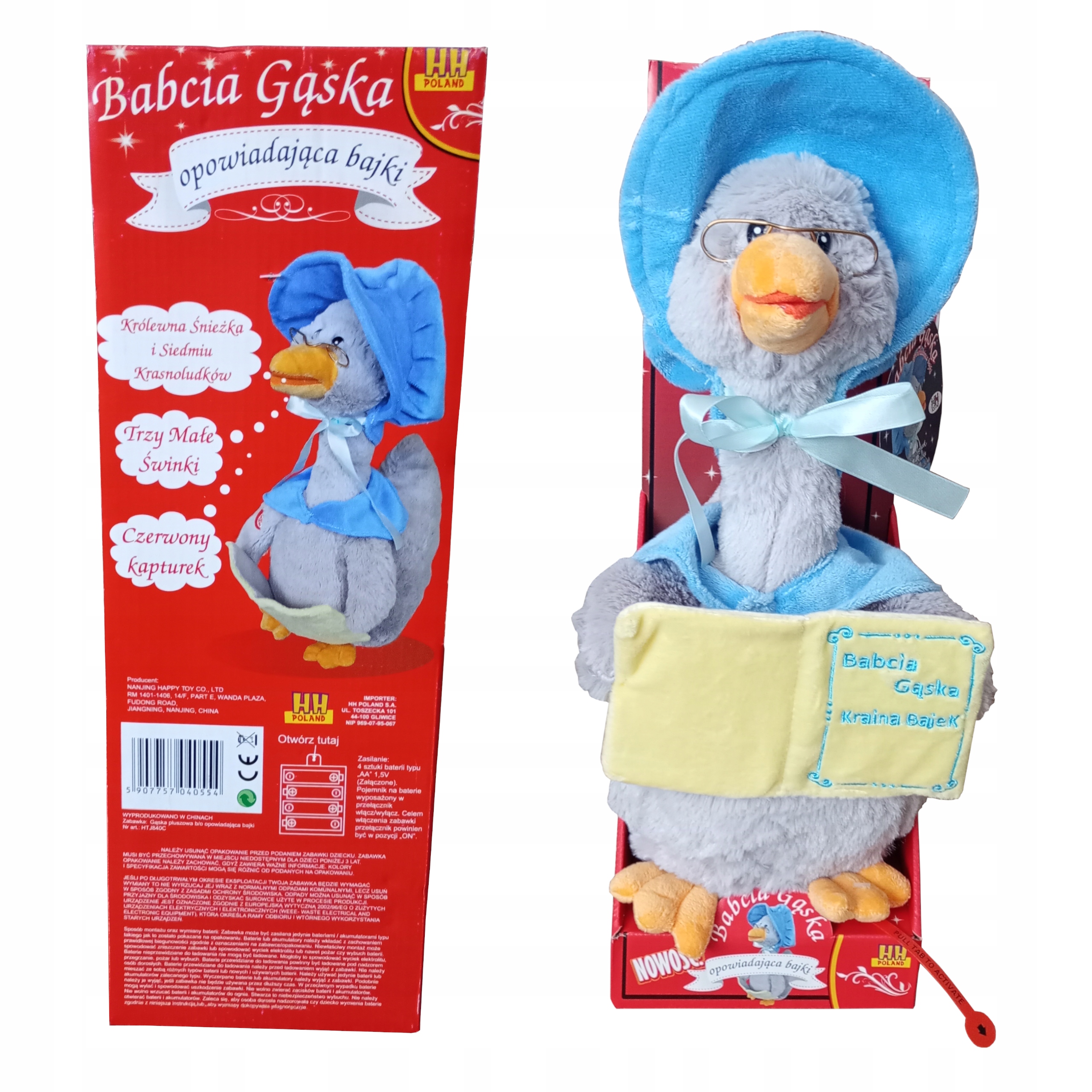BABCIA GĄSKA OPOWIADA 3 BAJKI PO POLSKU INTERAKTYWNA MASKOTKA NA DOBRANOC Marka HH Poland