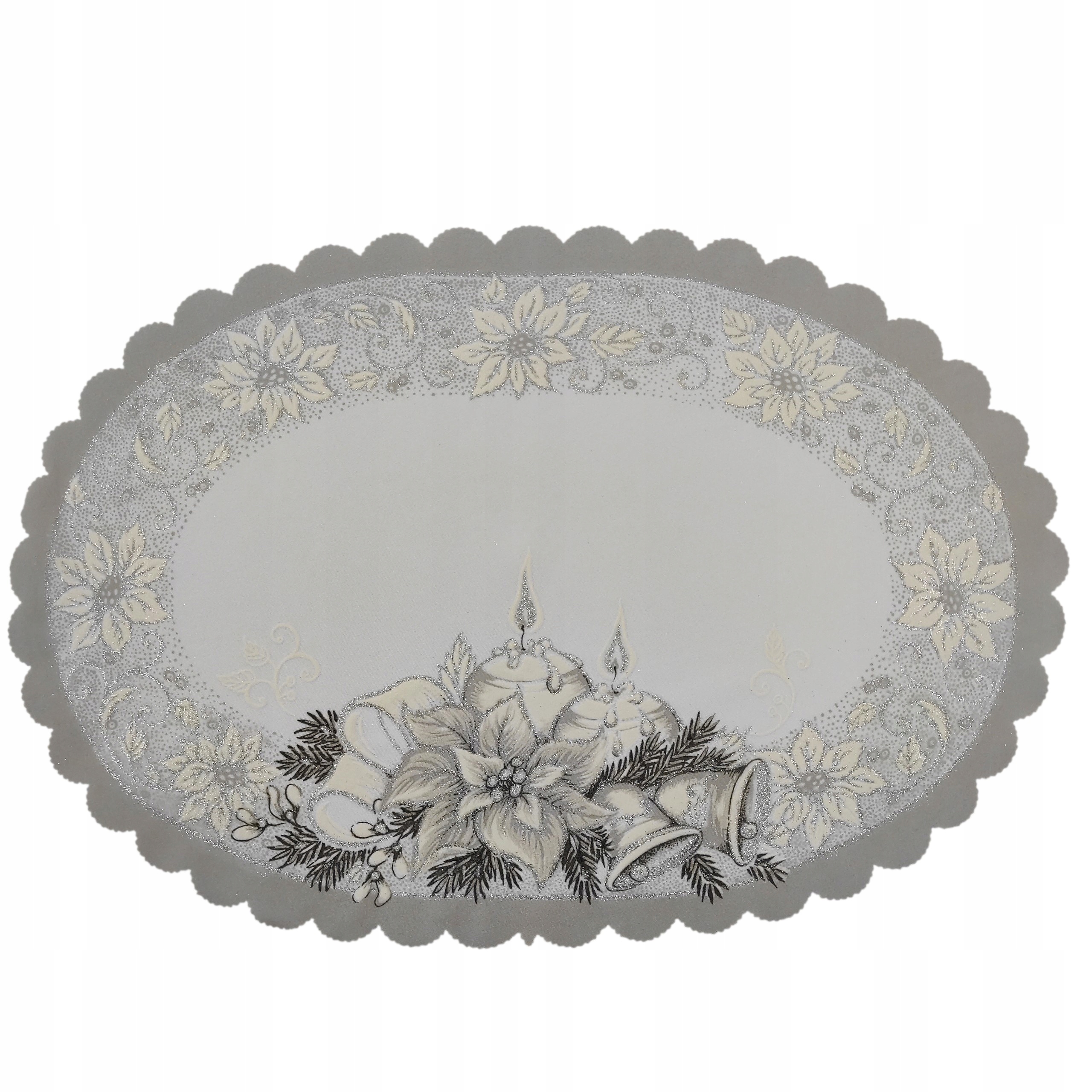 

Serwetka świąteczna 32 x 48 cm Świeczki szara