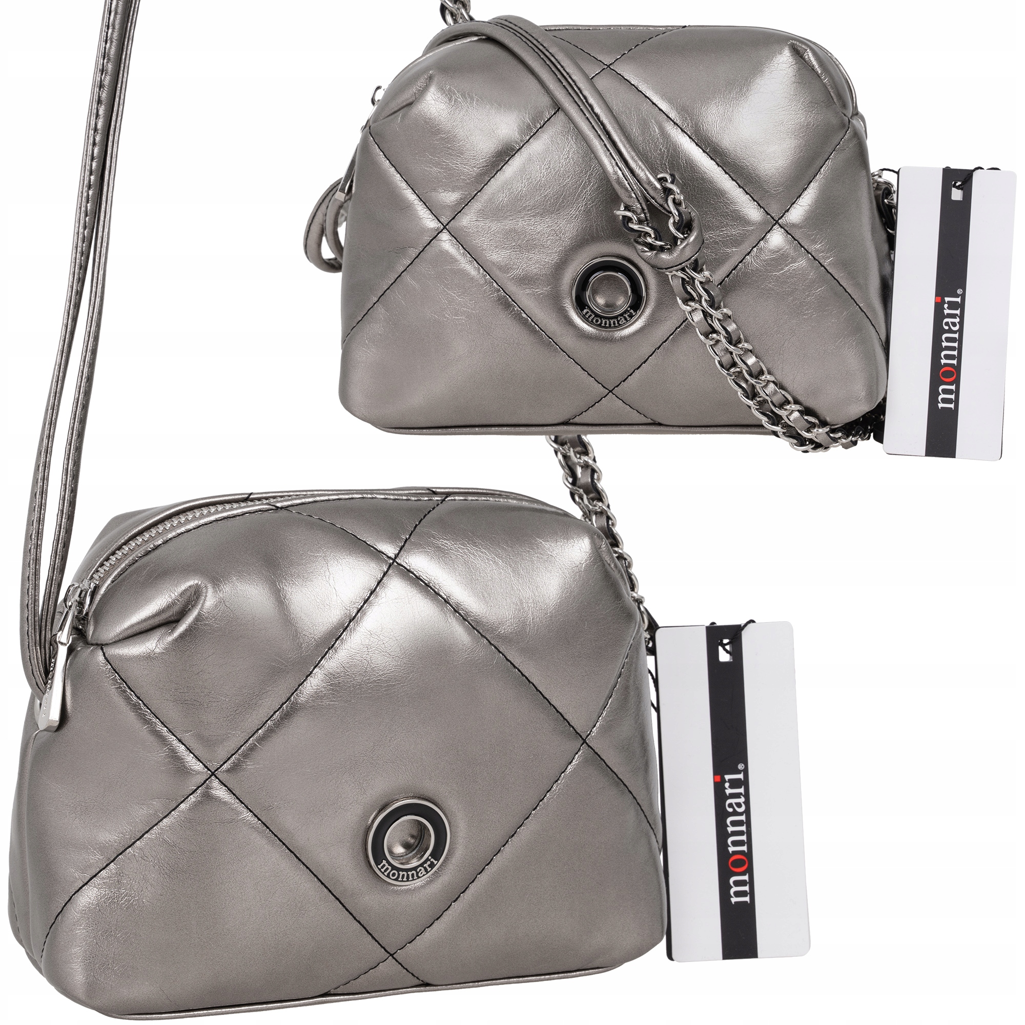 

Monnari Torebka Damska Listonoszka Srebrna Mała