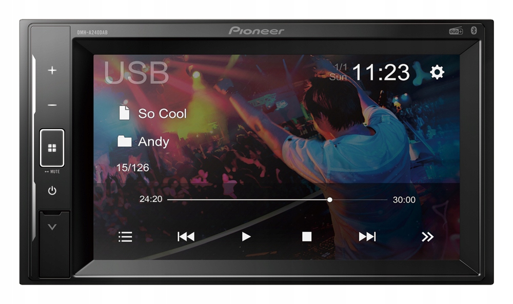 Pioneer DMH-A240DAB Autorádio 2DIN Bluetooth Dab Dab+ LCD Dotyk