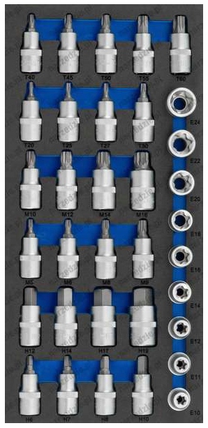 Nástavce 1/2 Imbus Hex 6-19 Torx T20-60 E10-E24 Bity Spline Condor WC.7135