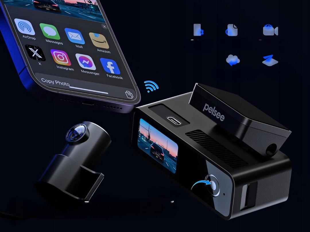 PELSEE P1 Duo 4K Dash Cam Front/Rear GPS WiFi 64GB SD 24H Monitoring — miniatura 10