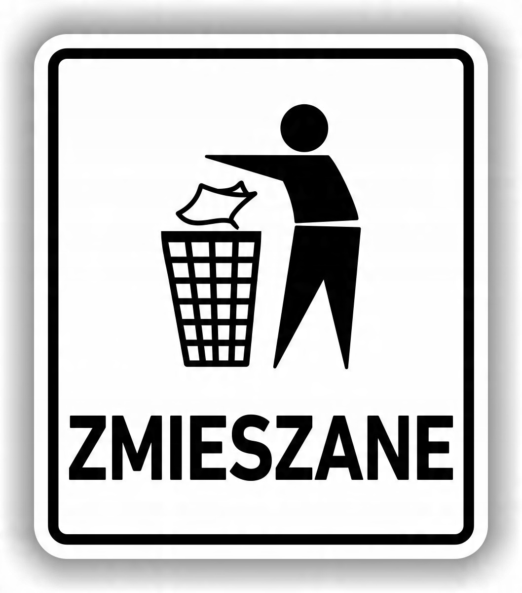 

Zmieszane- Naklejka na kosz segregacja śmieci 15cm