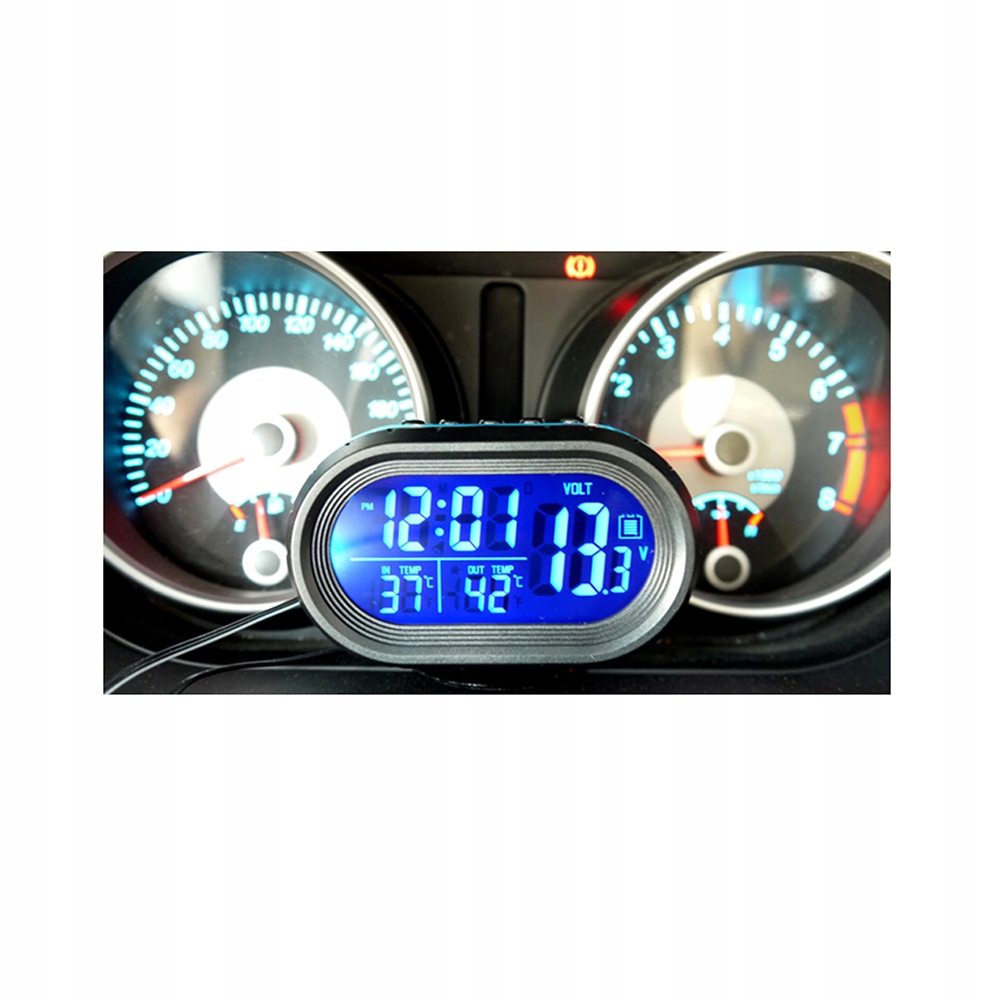 TERMOMETR SAMOCHODOWY 3W1 WOLTOMIERZ,ZEGAR Marka Inna