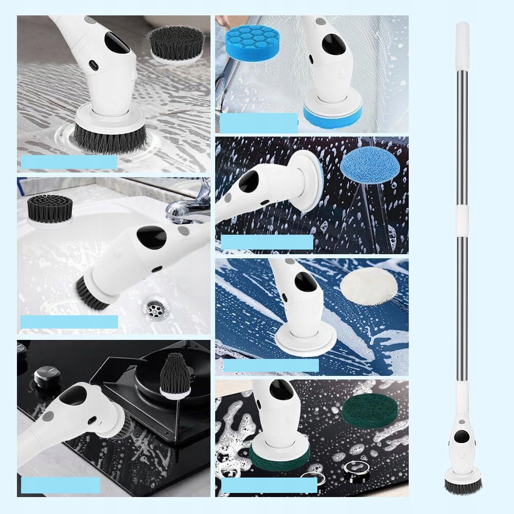 WIELOFUNKCYJNA ELEKTRYCZNA SZCZOTKA DO CZYSZCZENIA Z 8 GŁOWICAMI SZCZOTKI Waga produktu z opakowaniem jednostkowym 1.2 kg