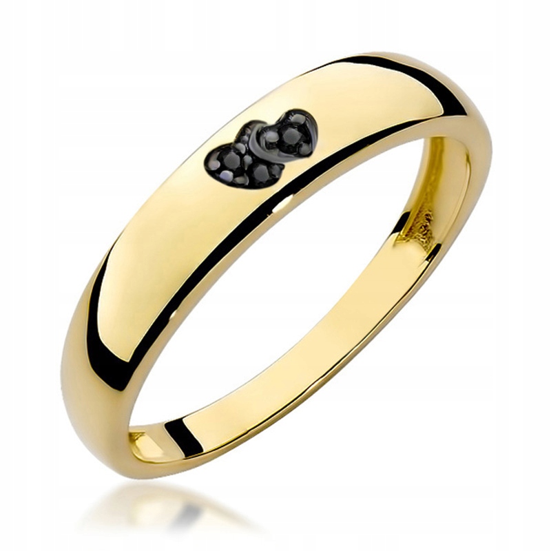 ZŁOTY PIERŚCIONEK 585 Z BRYLANTAMI 0,02ct + GRAWER