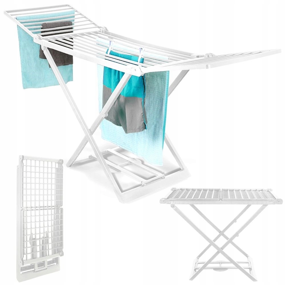 Suszarka XXL na Pranie Ubrania Biała Rozkładana Solidna Progarden 208 cm