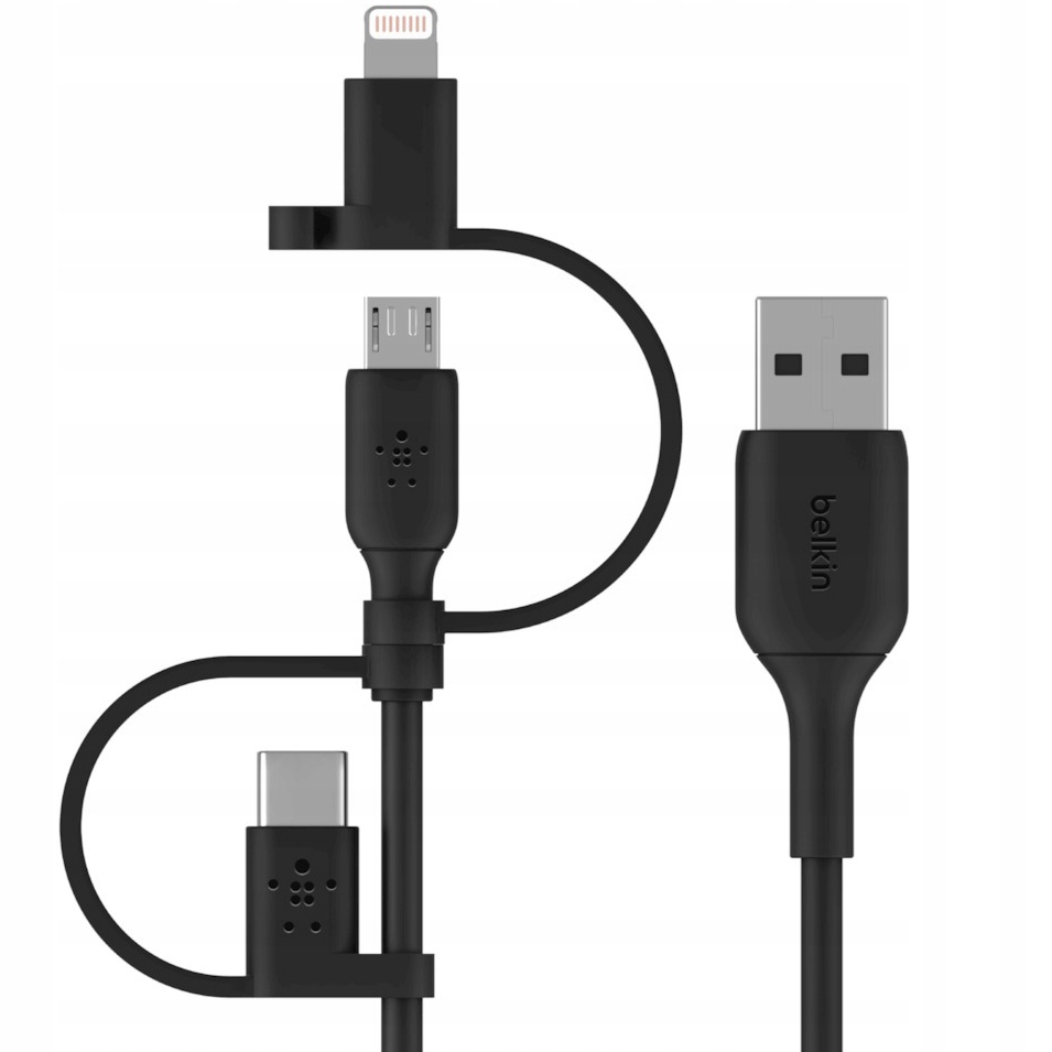 Kabel USB-A do Lightning USB-C Micro Belkin 3w1 1m Stan opakowania oryginalne