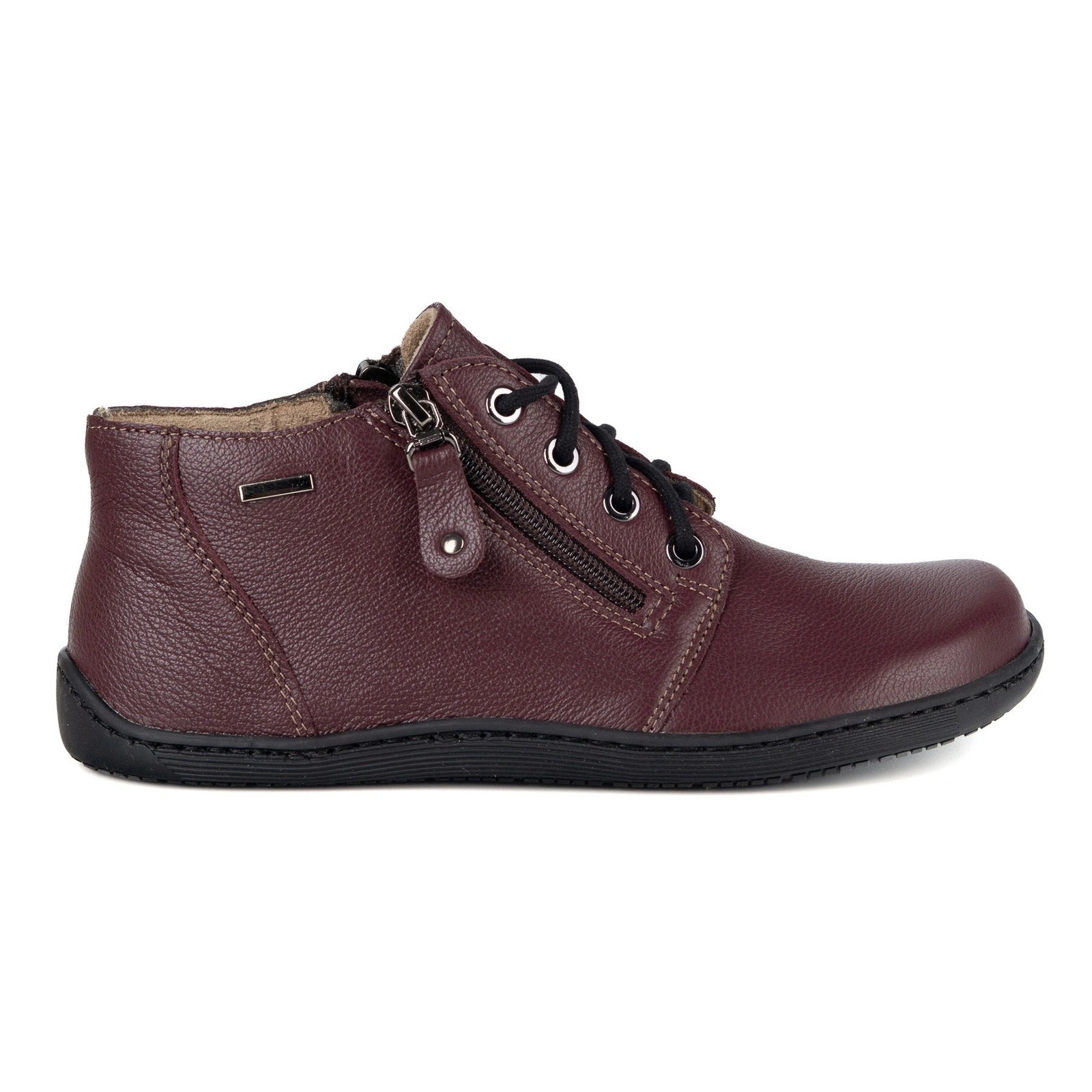 Dámské barefoot kožené boty nad kotník Olivier Rina 1348 bordové 40