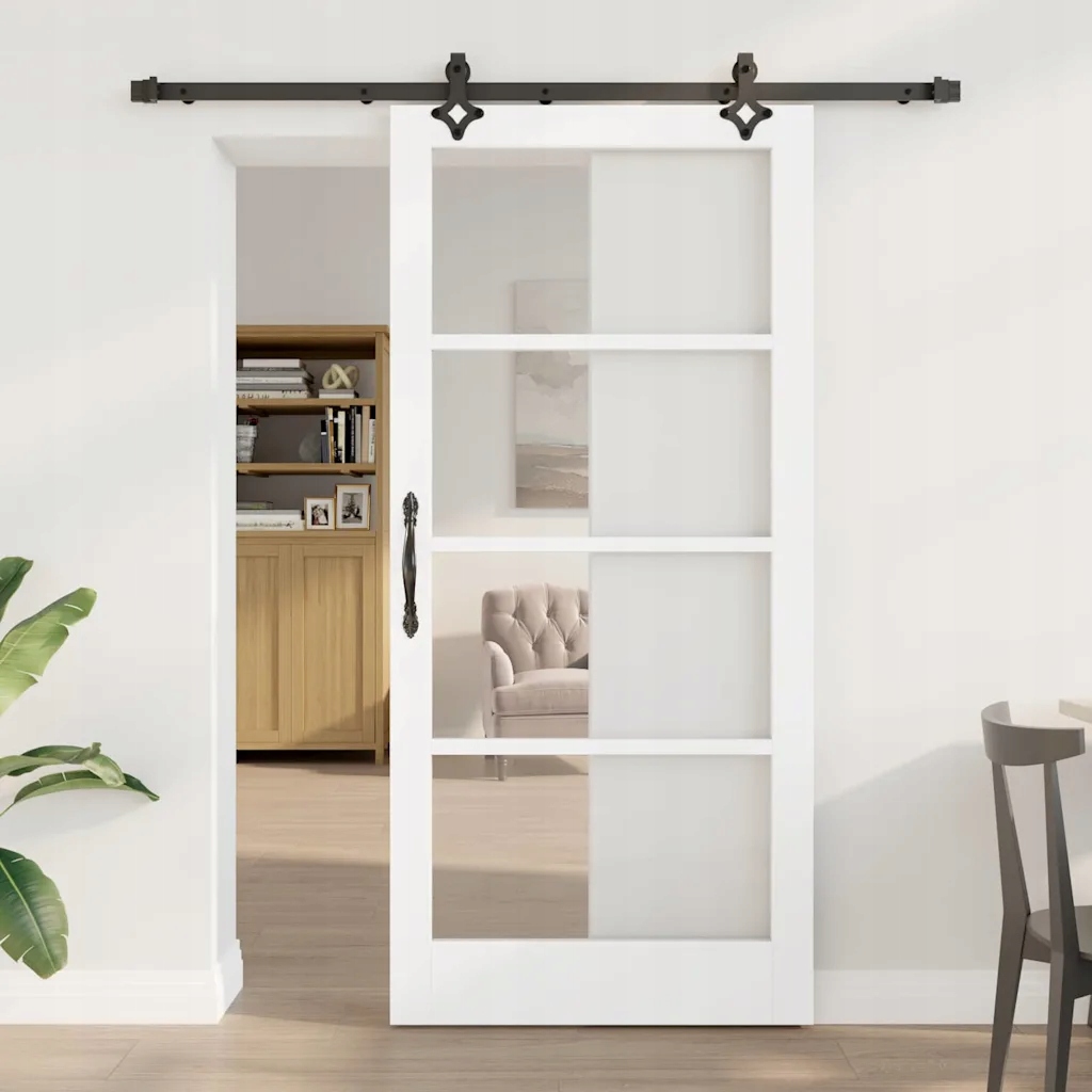 vidaXL Posuvné dveře Orkdal Bílá a černá 93 x 202 cm