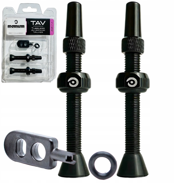 Wentyle Zawory Rowerowe Bezdętkowe Momum Tubeless Tav Czarne 44 MM Sv