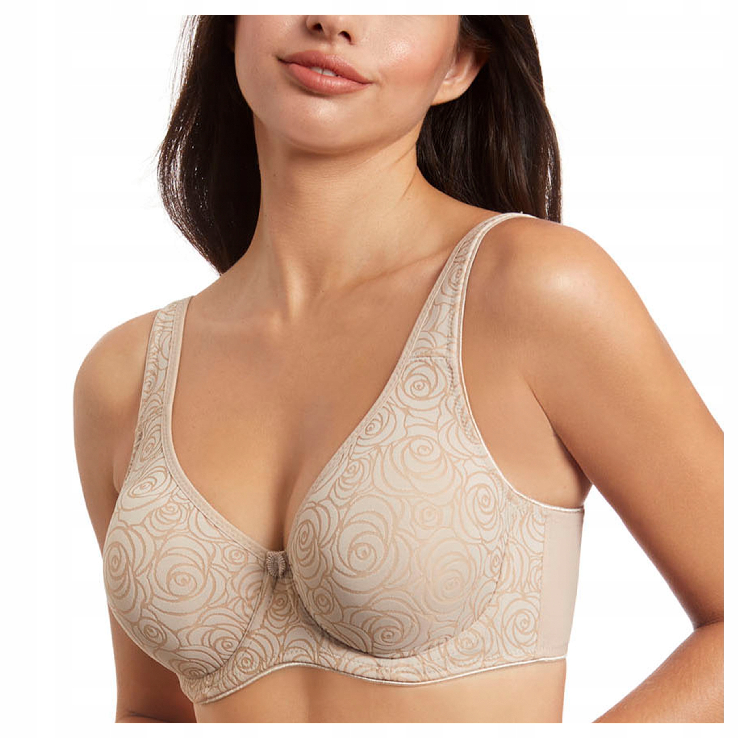 Zabudovaná měkká podprsenka na kosticích Široká ramínka Béžová 90C