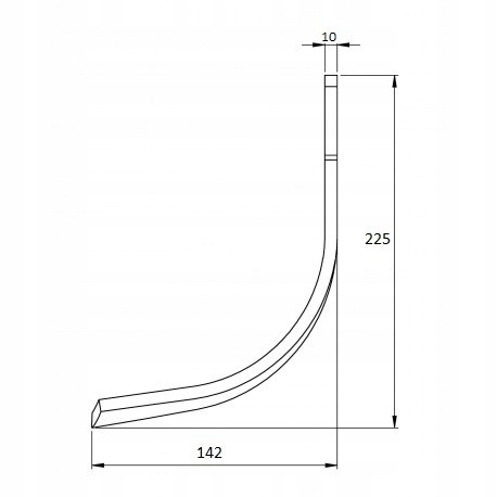 Nůž Maschio 80x10 Levý, M74100436, zesílená náhrada, ZMAS23RIPSAFBC