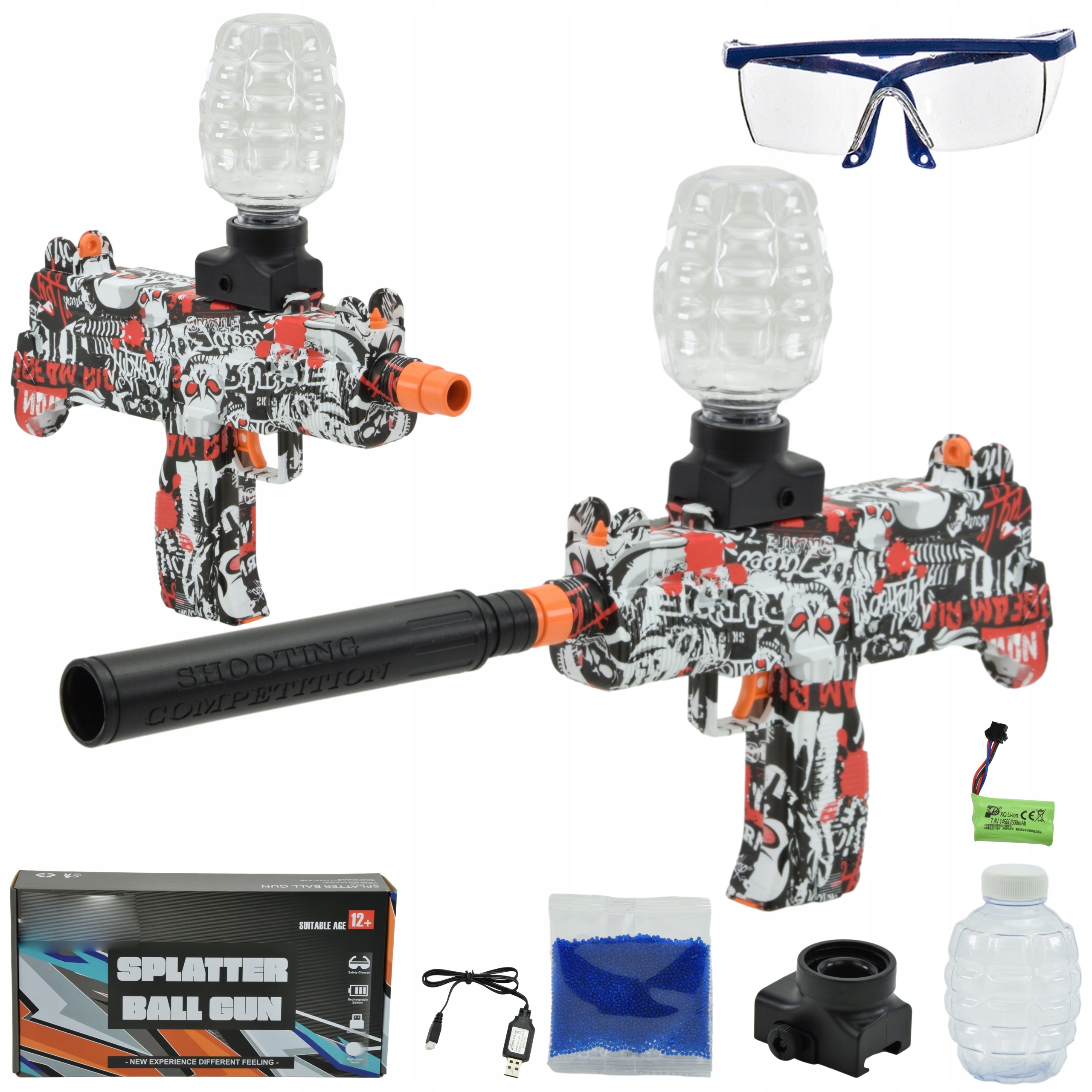 KARABIN PISTOLET AUTOMAT NA KULKI ŻELOWE MINI UZI