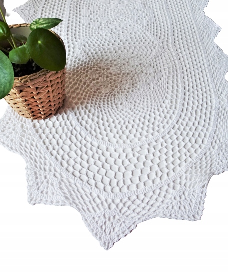 

Bieżnik szydełkowy serweta owal 60x120 Biały