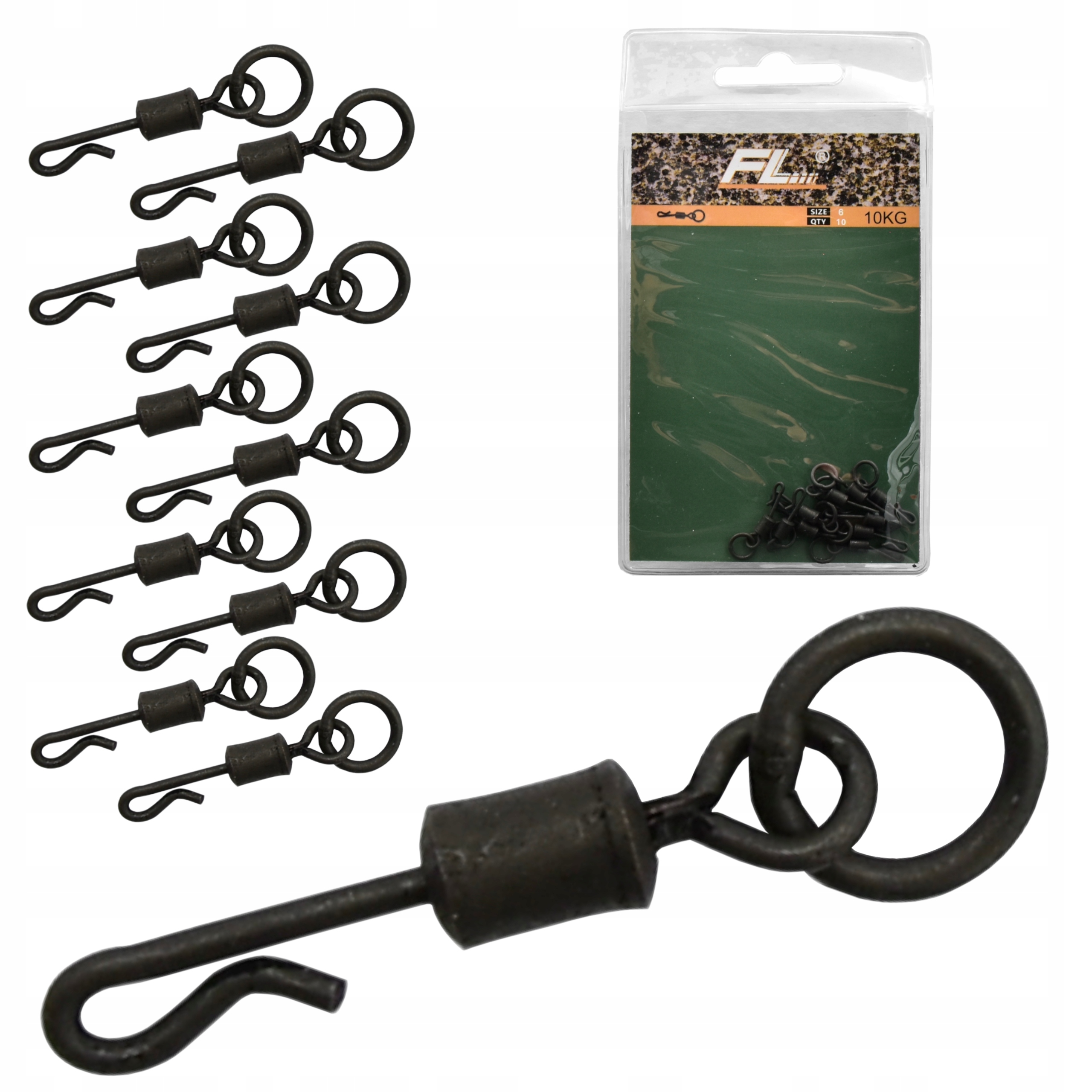 

10x Krętlik szybkiej wymiany przypon z oczkiem r 6