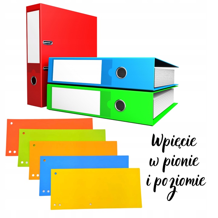 PRZEKŁADKI do segregatora 1/3 A4 MIX KOLOR 100 szt Kod producenta 8620100-99PL