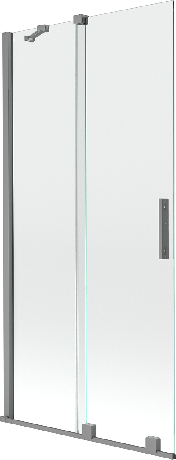 Mexen Velar dvoukřídlá posuvná zástěna 90x150 cm transparentní gun metal