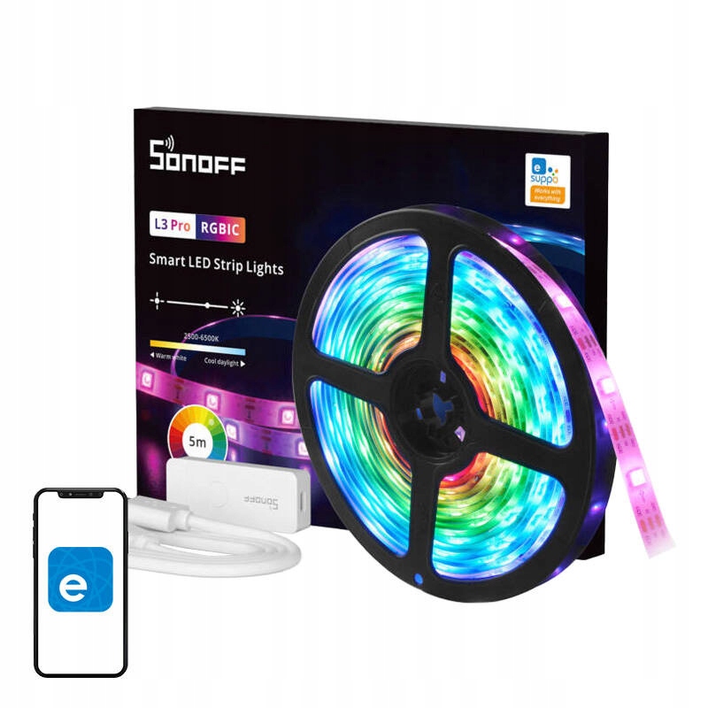 Rgb Led pásek Rgbic Barevný 5M Sonoff Smart Usb