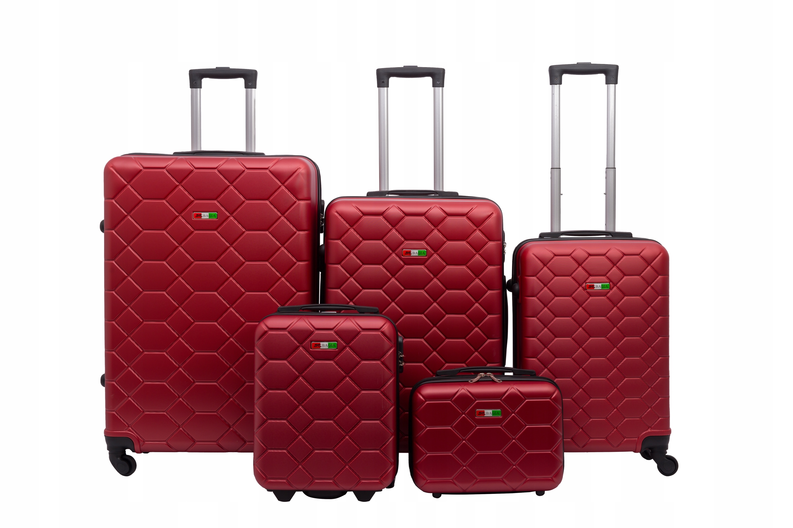 Komplet Zestaw Walizek Podróżnych 4 Koła Bagia 5szt. Amsterdam Walizki