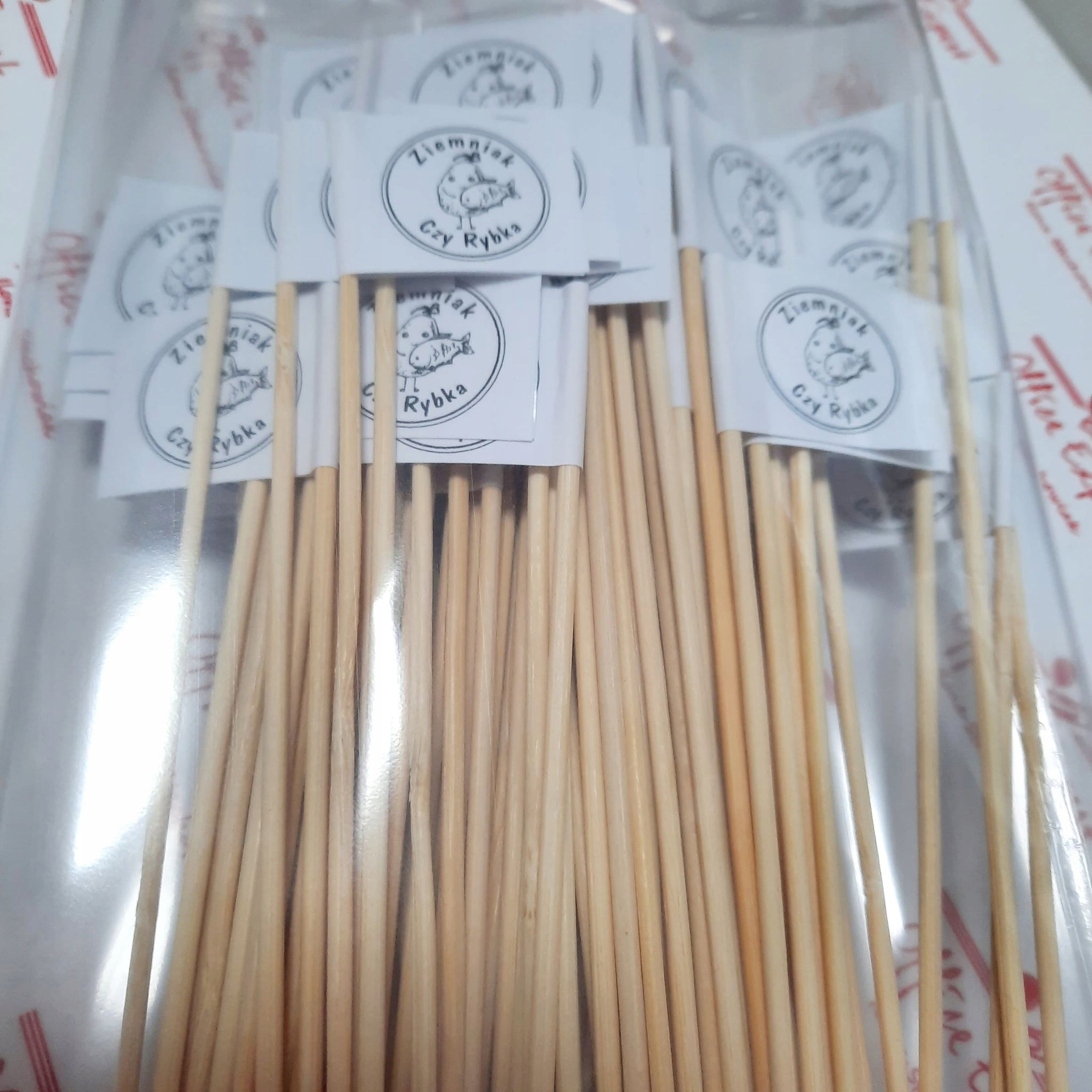 Chorągiewki pikery flagi z logo 20cm do burgerów 100 szt. do hamburgerów Kod producenta OE 000