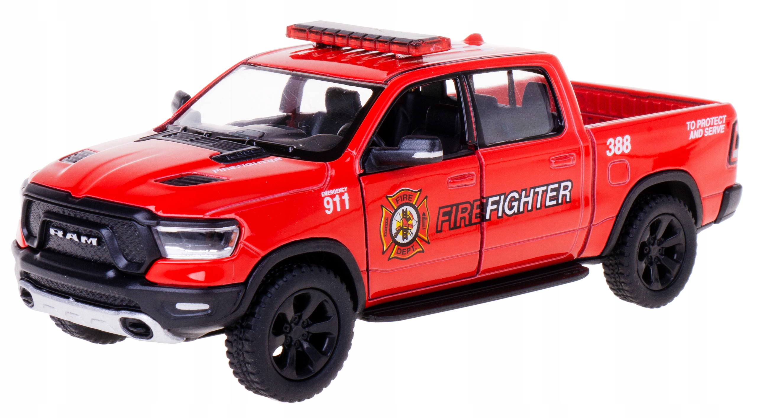 DODGE RAM 1500 STRAŻ MODEL METAL KINSMART 1:46 CZE Kolor dominujący odcienie czerwieni