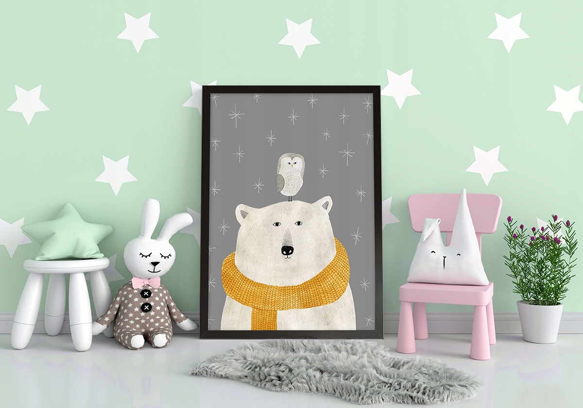 OBRAZ PLAKAT W RAMIE 33x43 cm Miś PD272 Płeć chłopcy