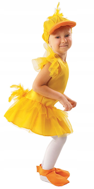 STRÓJ KURCZAK PISKLĘ KACZUSZKA 134-140 SUKIENKA kaczuszka