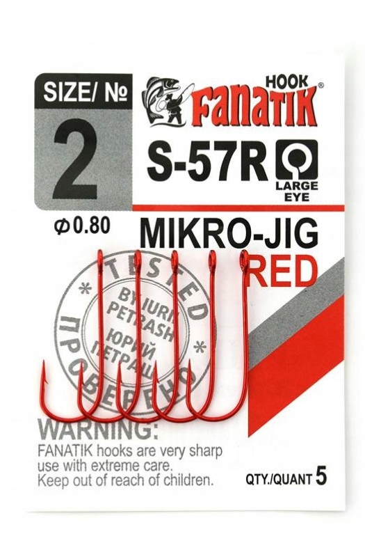 

Fanatik Haczyk S-57R- 2/27mm 5szt Mikro-Jig Red
