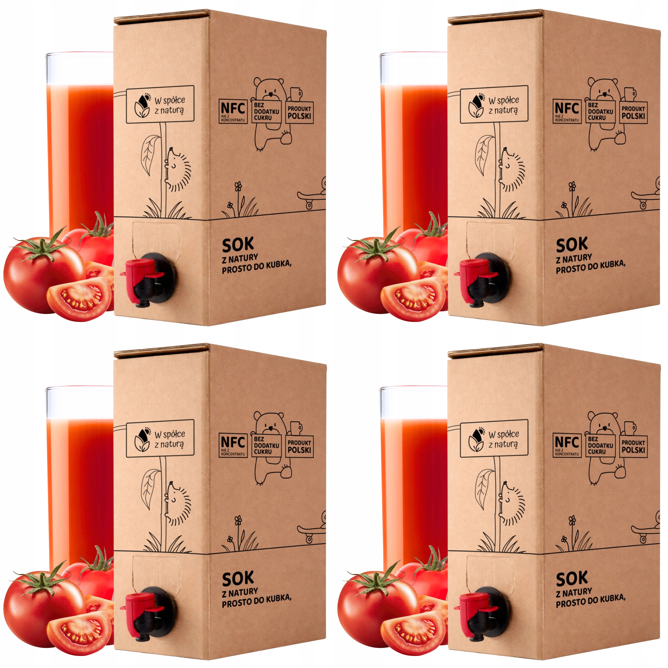 Sok z Pomidora Tłoczony 3L Sok z pomidora Naturalny Nfc Pomidor 100% zestaw