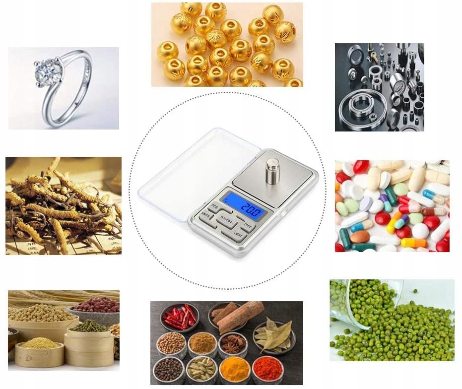 WAGA ELEKTRONICZNA JUBILERSKA PRECYZYJNA 0,01g / 500g LCD + BATERIE ZESTAW Marka Inna