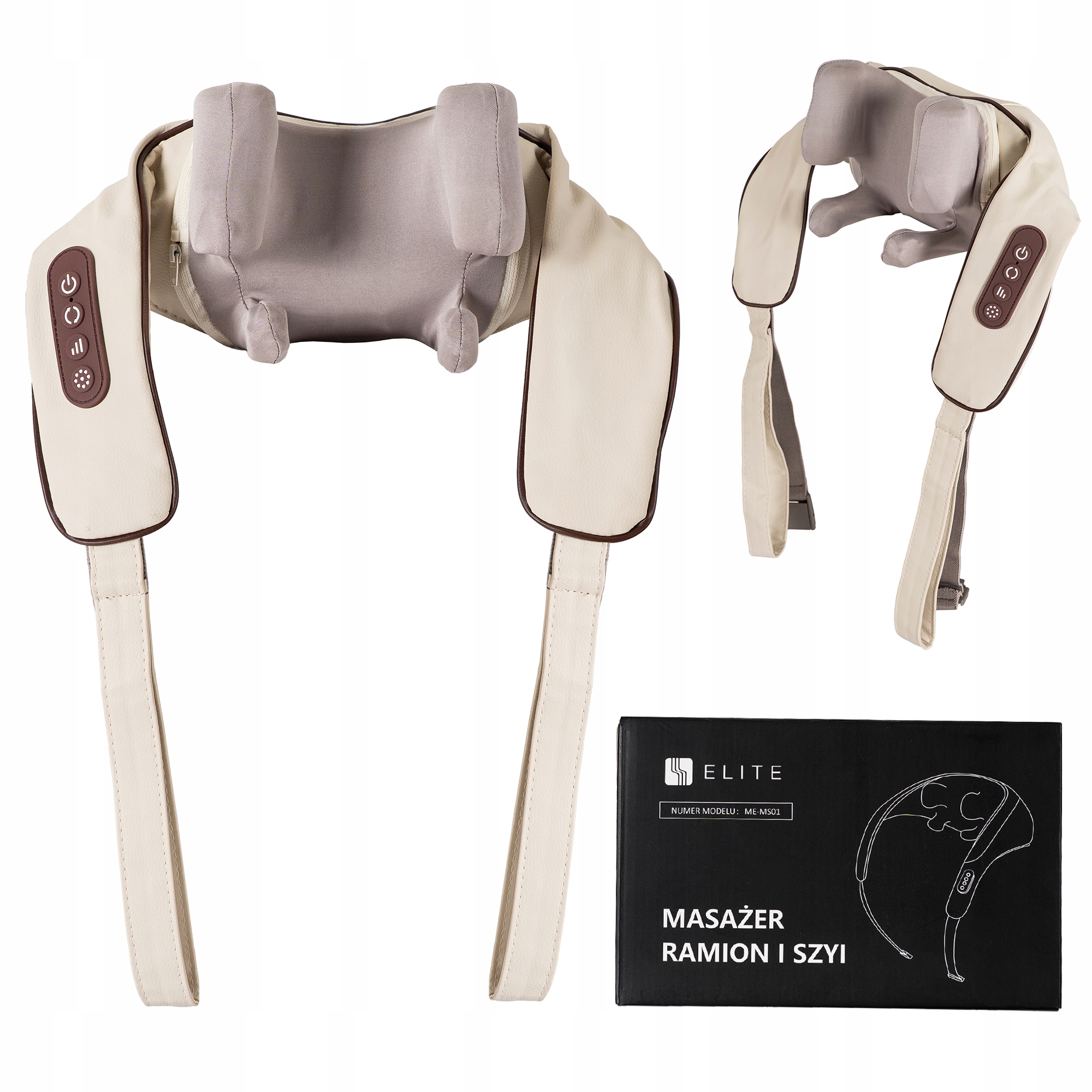 Masażer Shiatsu do Szyi Pleców Karku Ramion Podgrzewany ME-MS01