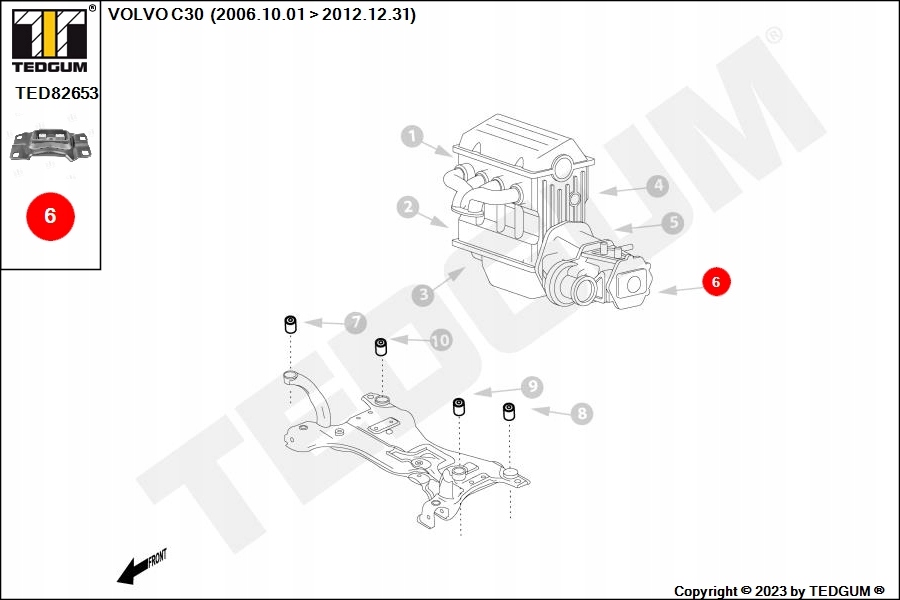 ПОДУШКА ДВИГАТЕЛЬ - КОРОБКА ЗАДНЯЯ FORD FORD VOLVO Производитель запчасти Tedgum foto 1